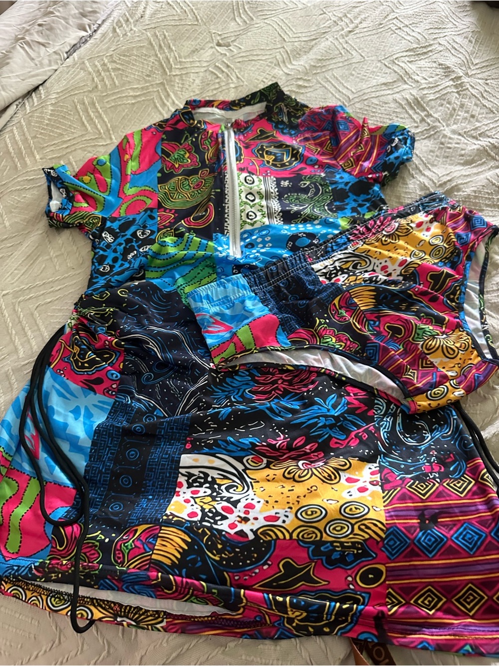 Vibrant Multicolor Swimsuit with Bold Print